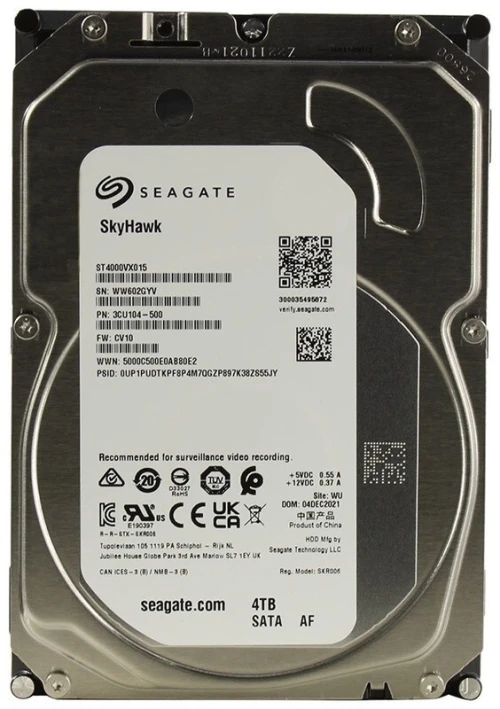 SEAGATE SKYHAWK - ST4000VX015 - DISQUE DUR 4TO - 3,5" HDD - SATA III 6GB/S - 5400 TR/MIN - 180 MO/S