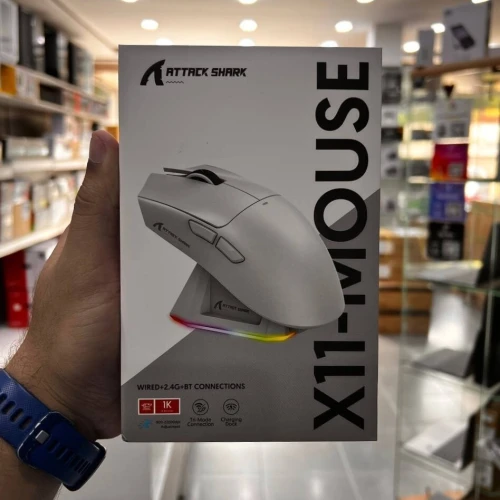 ATTACK SHARK X11- SOURIS FILAIRE & SANS FIL - BLUETOOTH - 5 BOUTONS - 22000 DPI - 1KHZ - RGB - BLACK