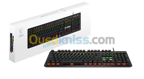 MSI FORGE GK300 - MECHANICAL KEYBOARD - BLUE SWITCHES - RGB - ERGONOMIC - ANTI-GHOSTING - BLACK