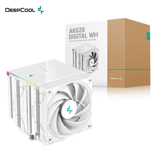 DEEPCOOL AK620 DIGITAL PRO - AIRCOOLING 120MM - ÉCRAN DIGITAL - PERFORMANCE - INTEL & AMD - WHITE