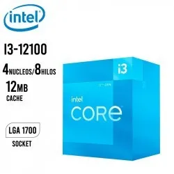 INTEL CORE I3-12100  3.3 GHZ - 4.3 GHZ  Processeur Quad-Core  8-Threads Socket 1700 