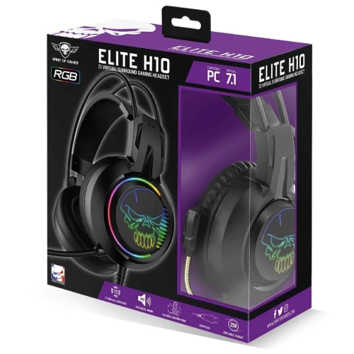 Spirit of Gamer Elite H10 RGB Casque-micro pour gamer compatible PC