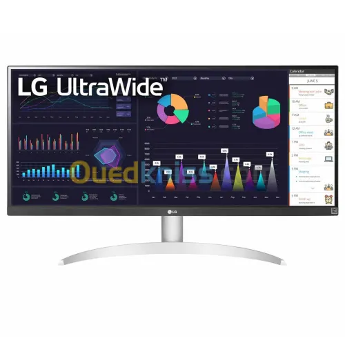 ECRAN LG 29WQ600-W - ULTRAWIDE - 29" FHD - IPS - 5MS - HDR10 - AMD FREESYNC - USB-C - HAUT-PARLEURS