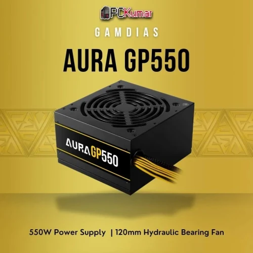 GAMDIAS AURA GP550 - ALIMENTATION 550W - ULTRA SILENCIEUSE - ATX STANDARD - HIGH EFFICIENCY - BLACK