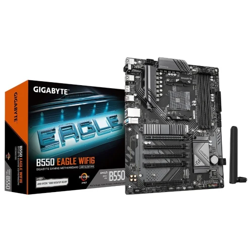 GIGABYTE B550 EAGLE WIFI6 - CARTE MÈRE ATX - SOCKET AM4 -  4 x DDR4 - 2 x DDR4 - 2 x M.2 NVMe - WIFI 6 -  PCIe 4.0 - BLACK