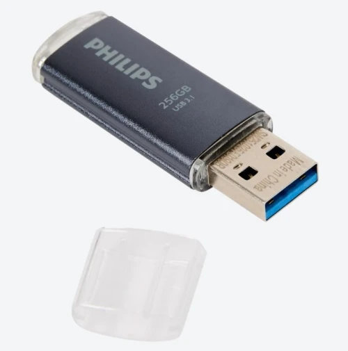 PHILIPS USB FLASH DRIVE - 256 GO - UP TO 150 MO/S - USB 3.1 - SUPER SPEED - COMPACTE - GRIS 