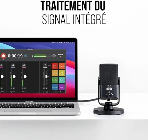 RODE NT-USB MINI MICROPHONE À CONDENSATEUR - DIRECTIVITÉ CARDIOÏDE - USB-C - SORTIE CASQUE - FILTRE ANTI-POP