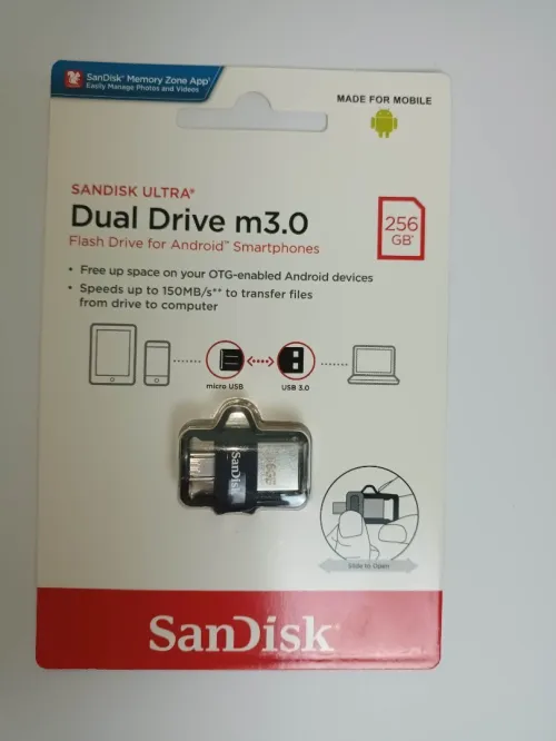SanDisk 256 Go Ultra Dual Drive m3.0 pour appareils Android  - microUSB, USB 3.0
