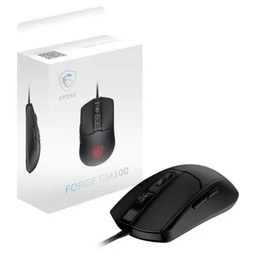 MSI FORGE GM100 - SOURIS GAMING FILAIRE - 6 BOUTONS - 3200 DPI - LED ROUGE - ERGONOMIQUE - NOIR