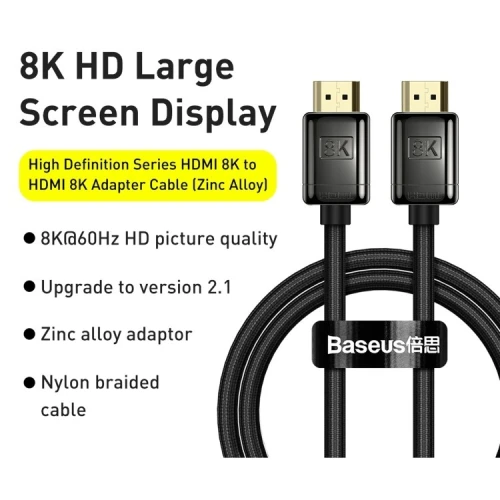 Baseus  câble HDMI 8K vers HDMI 8K HD  - 1 m