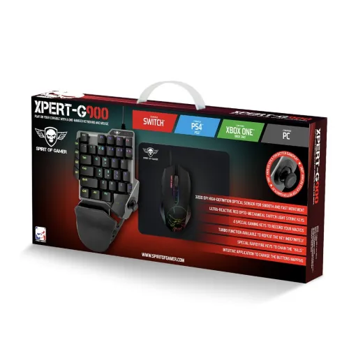 COMBO GAMING SPIRIT OF GAMER XPERT XG900 - CLAVIER + SOURIS + CASQUE + TAPIS -RGB- NOIR