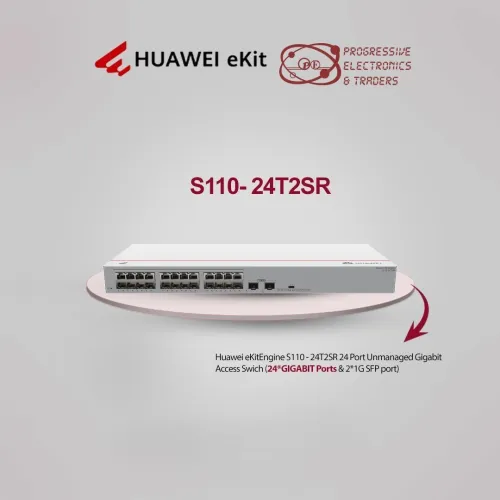 HUAWEI S110-24T2SR - SWITCH 24 PORTS - POE GIGABIT ETHERNET - (24 POE - 124 WAT) + 2 PORTS SFP -PME