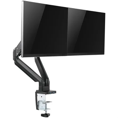SUPPORT ECRAN TWISTED MINDS - TM-26-C012U - DUAL MONITOR - USB 3.0 - MÉCANISME À RESSORT - NOIR