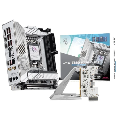 MSI MPG Z890I EDGE TI WIFI - CARTE MÈRE MINI-ITX - SOCKET LGA 1851 - 2 x DDR5 - 4 x M.2 - PCIe 5.0 - THUNDERBOLT 4 - WIFI 7 - LAN 5GbE - SILVER
