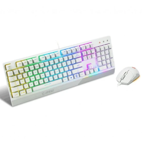 MSI VIGOR GK30 COMBO LIGHT RGB - PACK CLAVIER AZERTY - SOURIS CLUTCH GM11 - GAMING - FILAIRE - WHITE