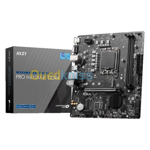 MSI PRO H610M-E DDR4 - Micro ATX Socket 1700 Intel H610 Express - 2x DDR4 - M.2 PCIe 3.0