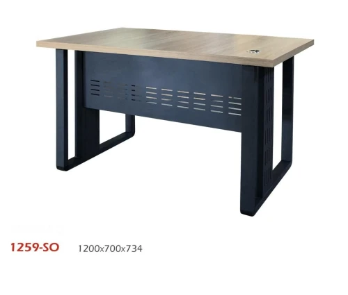 BUREAU LOCAL 1259 - BOIS MÉLAMINE - PIEDS MÉTALLIQUE - 1.2 MÈTRE - BLANC / BEIGE / MARRON - NEUF 