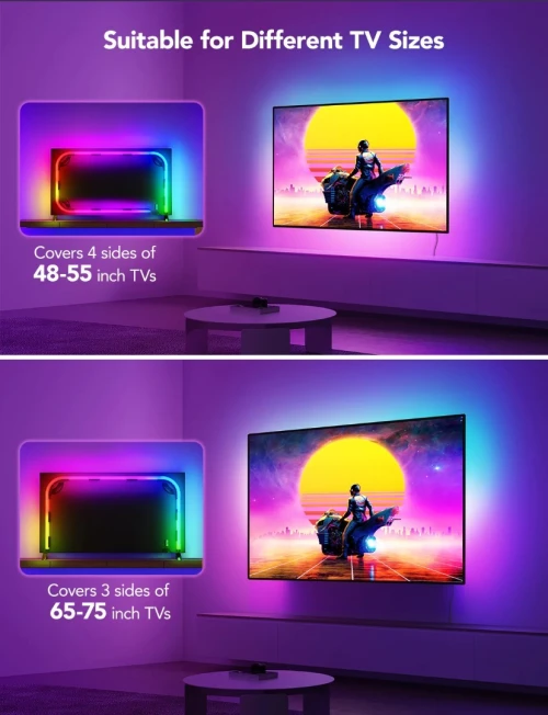 GOVEE RGBIC NEON TV BACKLIGHT - 3M 9.84FT - H61B2 - WIFI + BLUETOOTH - GOOGLE - MULTI MODES - MUSIC