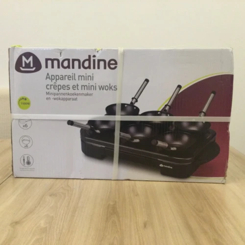 Appareil  mini crêpes et mini Woks 6 personnes 1500w MANDINE (acheter en france)
