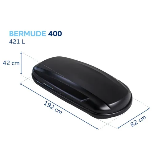 Coffre de toit dual side NORAUTO Bermude 400 noir mat 421 L