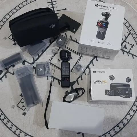 caméea dji osmo pocket 3 version combo + micro hollyland lark m2 version combo