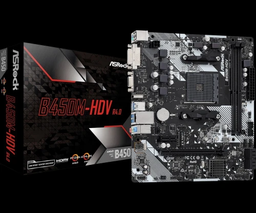 ASROCK B450M HDV R4.0 DDR4 MOTHERBOARD MICRO-ATX