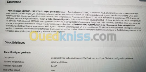 Très beau PC neuf non utilisé écran 17 " oled