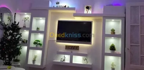  الديكور الداخلي للبيوت و العمارات و كذا كل اشغال الطلاء و الجبس و البلاكو بلاترن .  