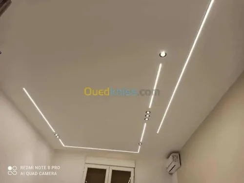  الديكور الداخلي للبيوت و العمارات و كذا كل اشغال الطلاء و الجبس و البلاكو بلاترن .  