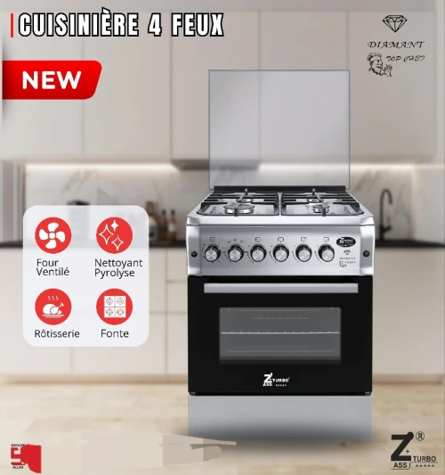 Cuisinière 4 feux gaz Gaz zass turbo