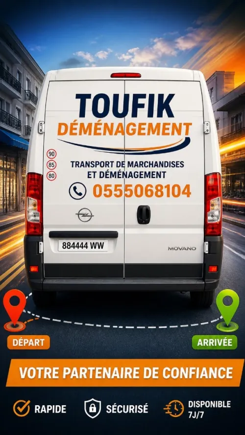 نقل والترحيل الاثاث في كل الاتجاهات DÉMÉNAGEMENT/ TOUT/ DESTINATIONS....