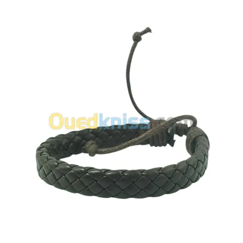 Bracelet en Cuir Artisanal - Fait Main, Motifs Berbères Authentiques, Cuir Naturel Tanné au Plantes
