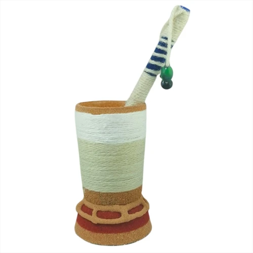 Porte-Stylo Artisanal en Argile de Ghardaïa - Savoir-faire Ancestral pour un Bureau Inspirant
