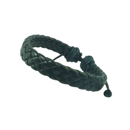 Bracelet en Cuir Artisanal - Fait Main Motifs Berbères Authentiques Cuir Naturel Tanné au Plantes