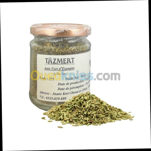 Anis vert d'Espagne Fait Maison 100% Naturelle 90 gr