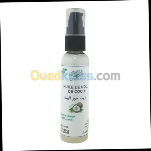 Huile de Noix de Coco Pressée à Froid Pure et 100% naturel Sans Additifs 50ml