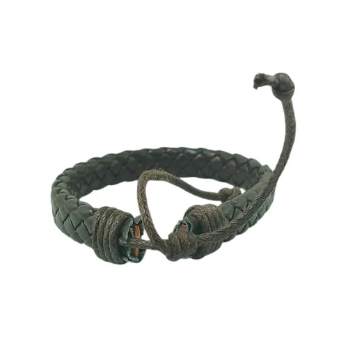 Bracelet en Cuir Artisanal - Fait Main, Motifs Berbères Authentiques, Cuir Naturel Tanné au Plantes