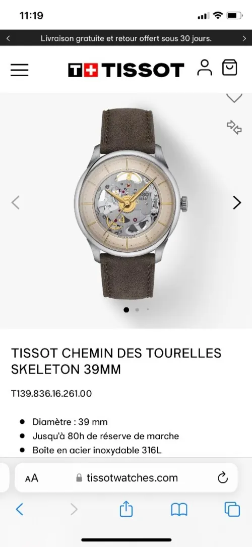 Tissot chemin des tourelles squelette