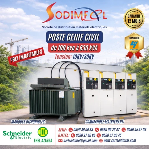 POSTE GENIE CIVIL 100 KVA A 630 KVA / 10KV-30KV