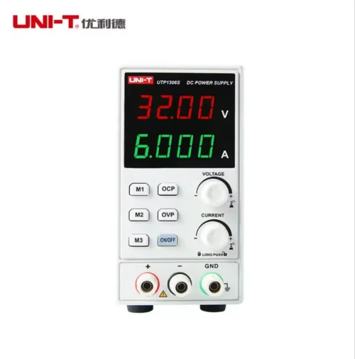 alimentation électrique a découpage réglable (DC Power Supply 32V/6A) avec régulateur de tension numérique et pince crocodile