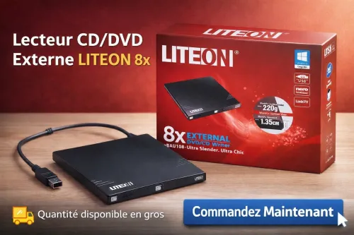 Lecteur/graveur CD/DVD externe LITEON 8X R/W (quantité disponible a prix imbattables)