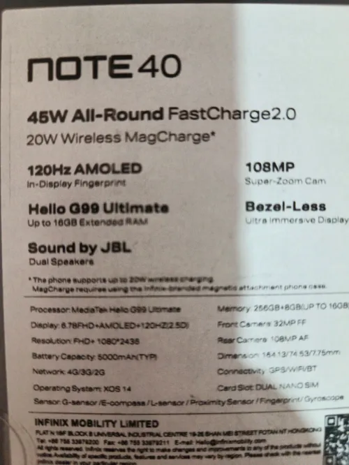Infinix Not40
