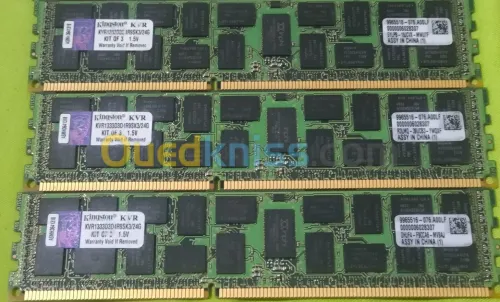 رامات سيرفر Kingston DDR3 72GB (3*24GB) تردد 1333MHz