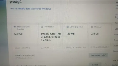 Pc hp i5 6eme