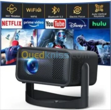 Mini Datashow Projecteur 4K 650 ANSI Android 11 WiFi 6 Bleutooth Autofocus ضمان 06 أشهر