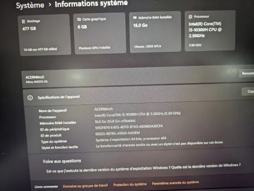 Acer Nitro 5 i5 10th Gen 16GB RAM 500GB SSD RTX 3060 6GB 17.3" 120Hz