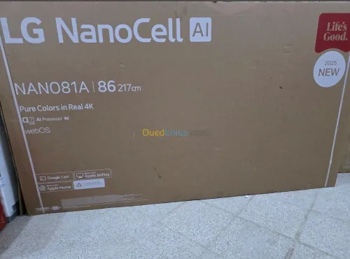 TV LG NANOCELL 86" SMART 4K REMONTE MAGIC 86NANO81A6A NEW 2025 EUROPÉEN