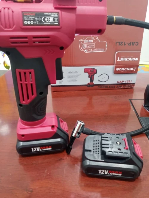 GONFLEUR S/FIL COMPRESSEUR WORCRAFT AVEC 2 BATTERIE 12V
