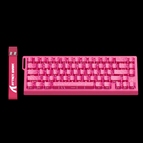 CLAVIER GAMING ATTACK SHARK X68 HE PINK CONTOUR LINE MECANIQUE MAGNETIQUE
