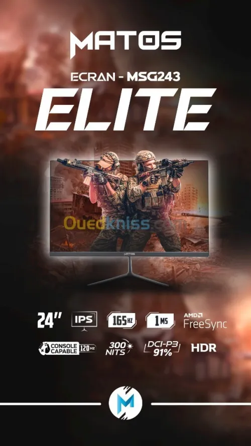 MONITEUR MATOS MSG243 ELITE 24 FHD 165HZ IPS